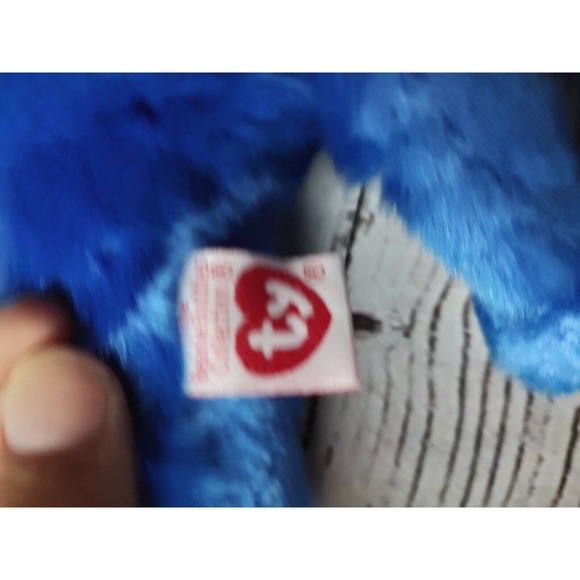1998 vintage plush Ty Beanie Buddy Peanut The Elephant - Royal Blue - large EUC - Picture 6 of 9